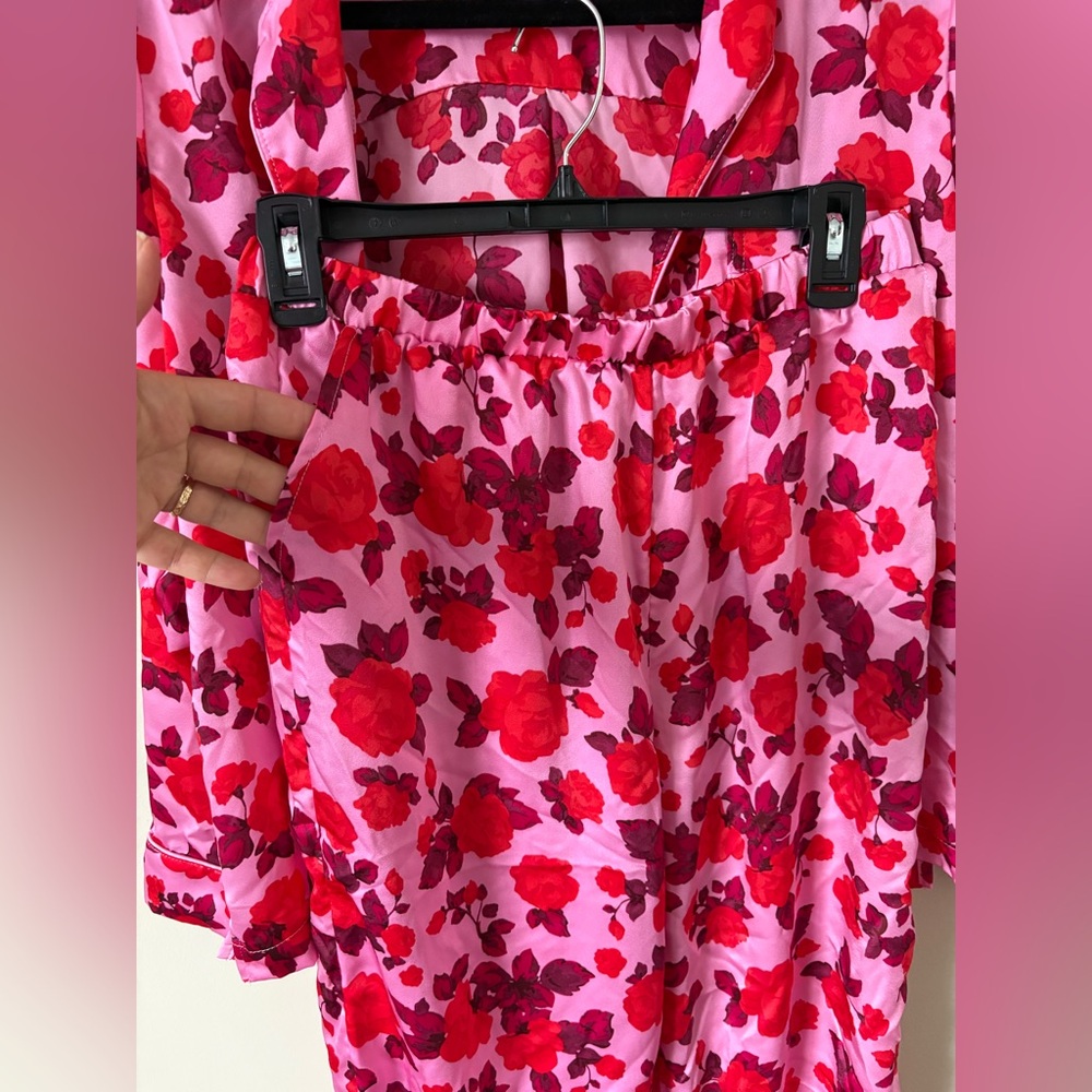 Loft Ladies Pjs Set Sleep‎ Wear Rose Blush SzSmall Soft Satin Feel NWOT - Picture 9 of 12